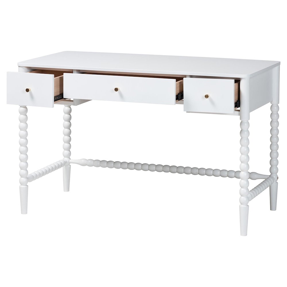 Lucera Bobbin Writing Desk, White. Picture 2