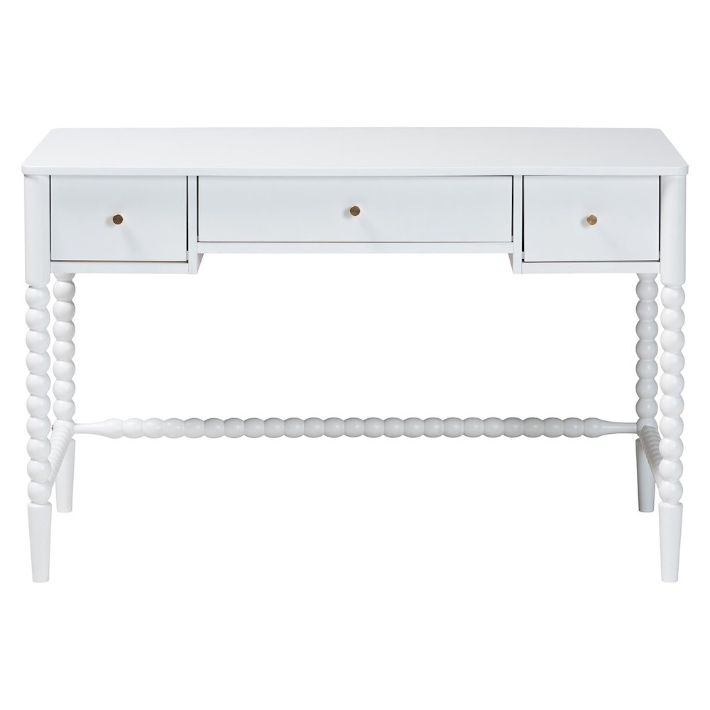 Lucera Bobbin Writing Desk, White. Picture 4