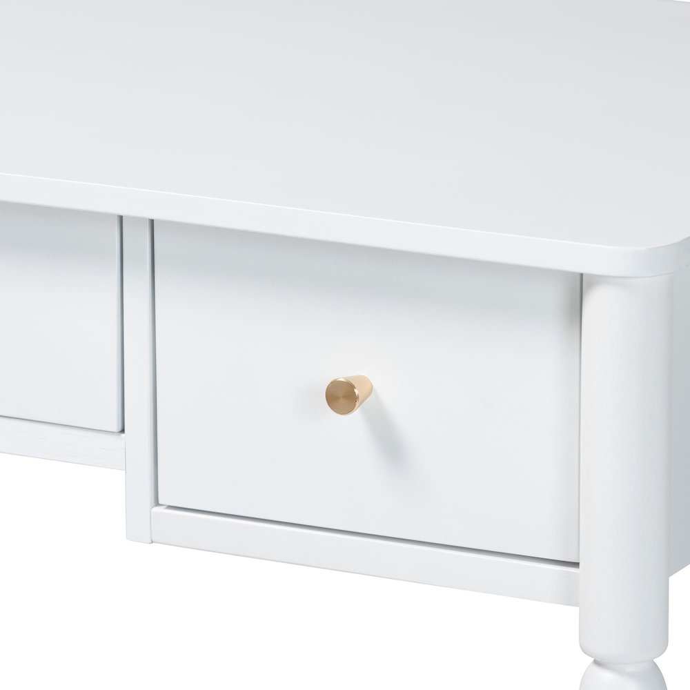Lucera Bobbin Writing Desk, White. Picture 7