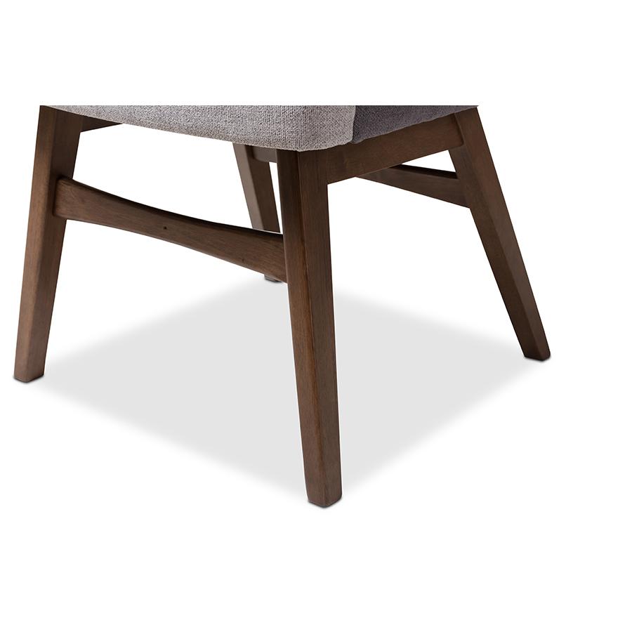 Monte Mid-Century Modern Walnut Wood Round 5-Piece Dining Set. Picture 3