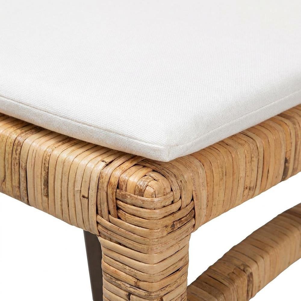 Rattan Dining Chair, White/Natural Brown. Picture 6