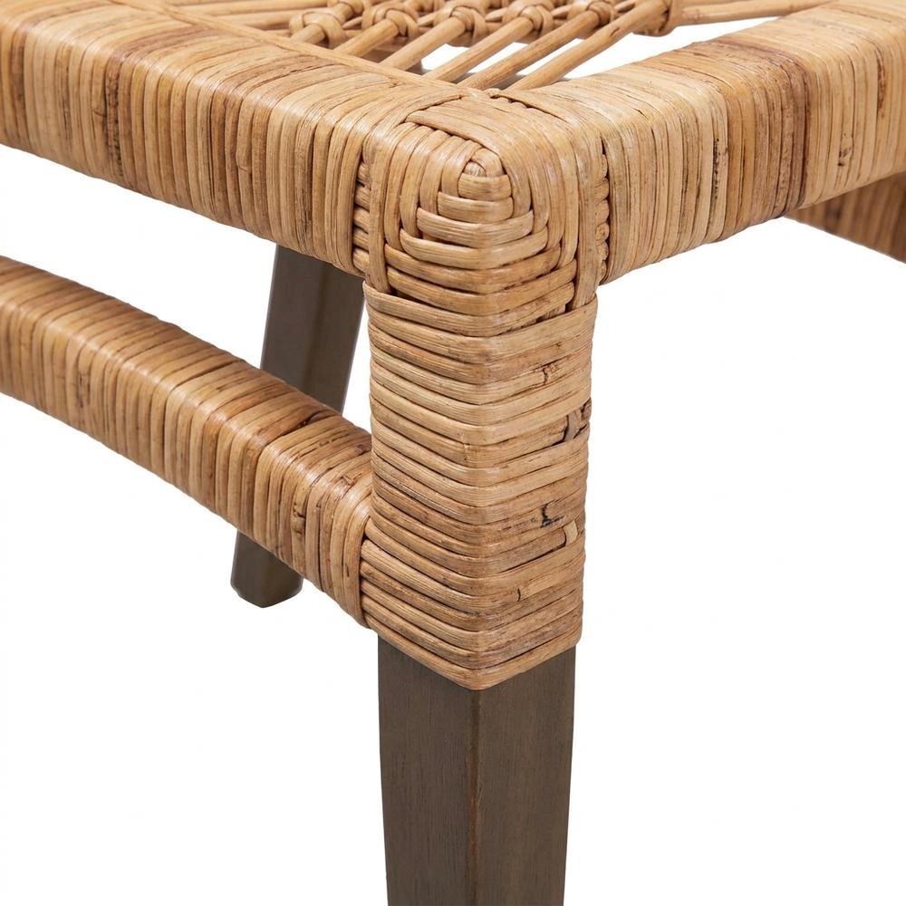 Rattan Dining Chair, White/Natural Brown. Picture 7
