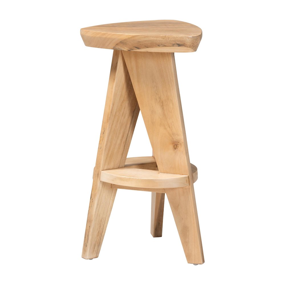 Roy Wood Counter Stool, Natural Brown. Picture 1