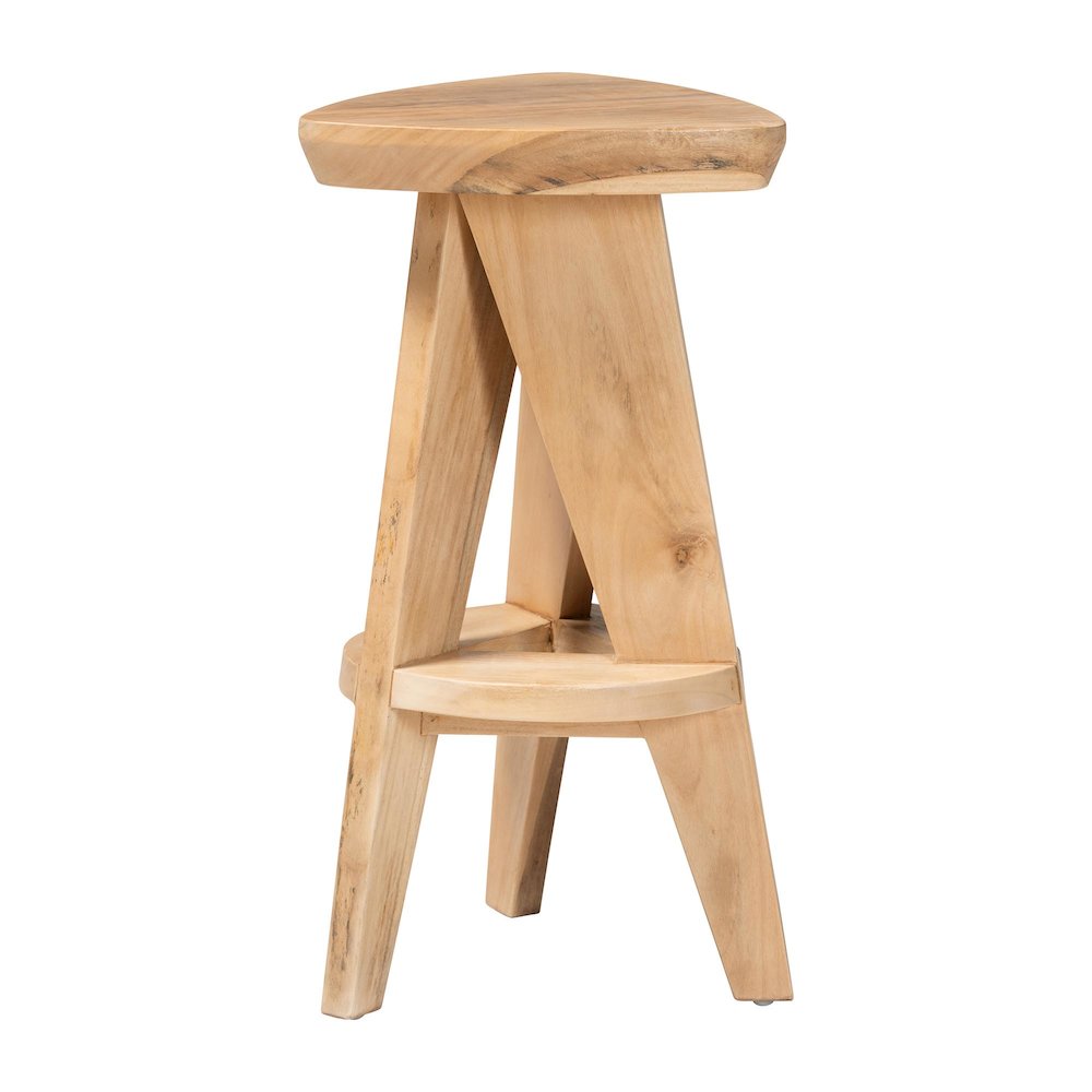 Roy Wood Counter Stool, Natural Brown. Picture 2