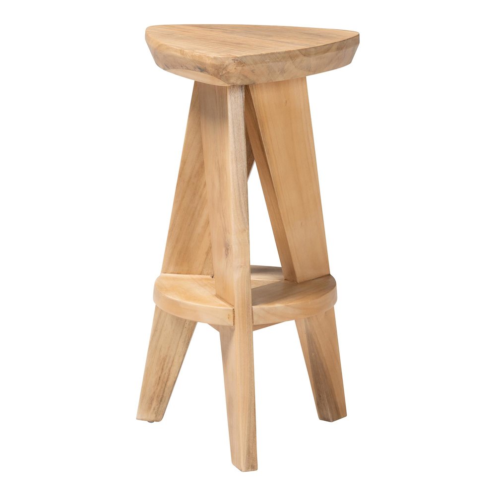 Roy Wood Counter Stool, Natural Brown. Picture 4