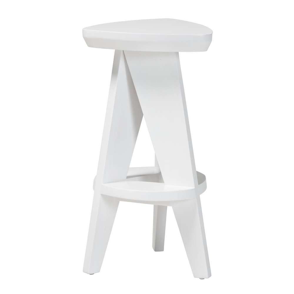 Roy Wood Counter Stool, White. Picture 1