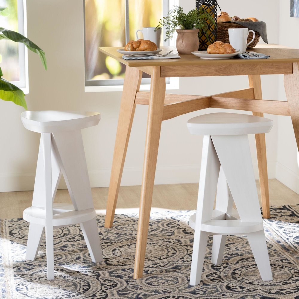 Roy Wood Counter Stool, White. Picture 3
