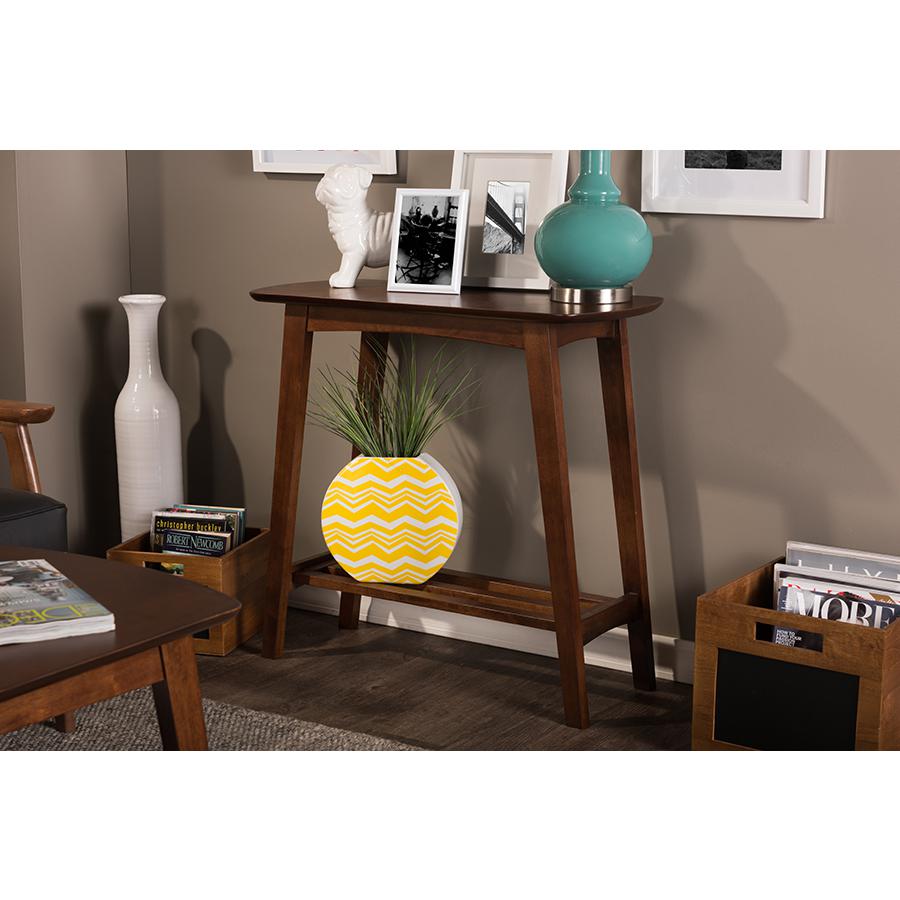 Sacramento Mid-century Modern Scandinavian Style Dark Walnut Console Table. Picture 3