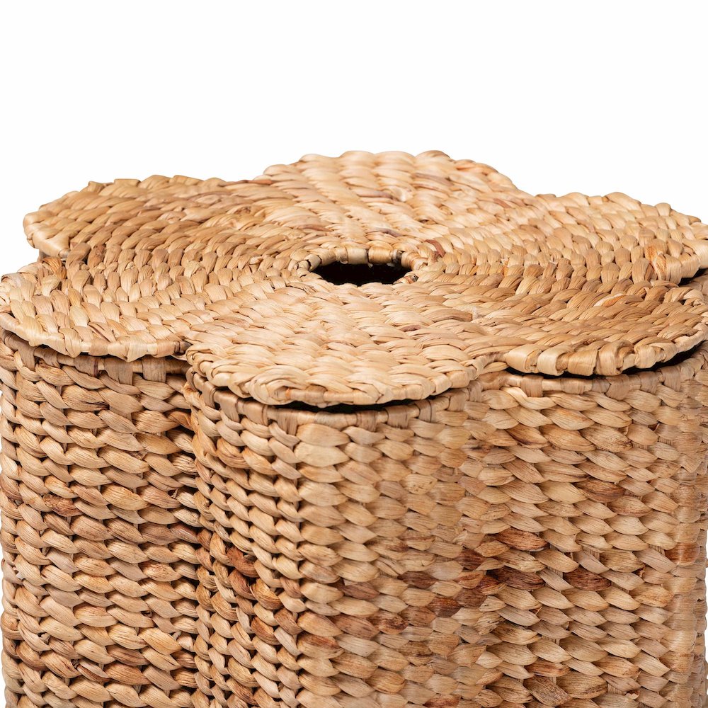 Della Woven Seagrass Laundry Hamper - Handwoven Wicker Storage Basket with. Picture 3