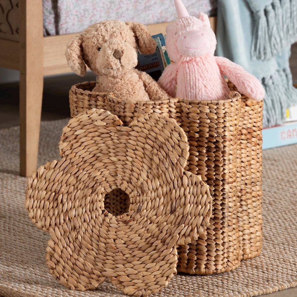 Della Woven Seagrass Laundry Hamper - Handwoven Wicker Storage Basket with. Picture 6