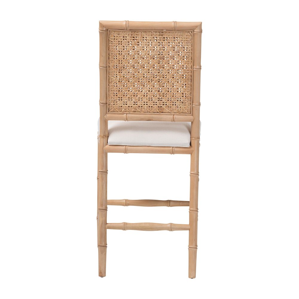 Sandy Wood & Rattan Counter Stool. Picture 5