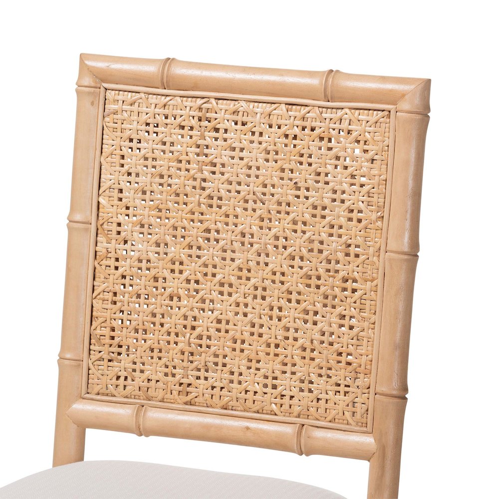 Sandy Wood & Rattan Counter Stool. Picture 6