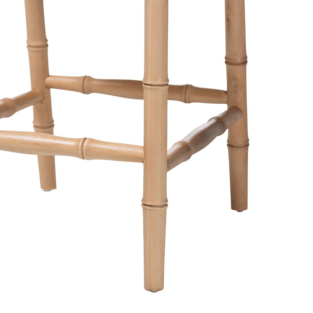 Sandy Wood & Rattan Counter Stool. Picture 7
