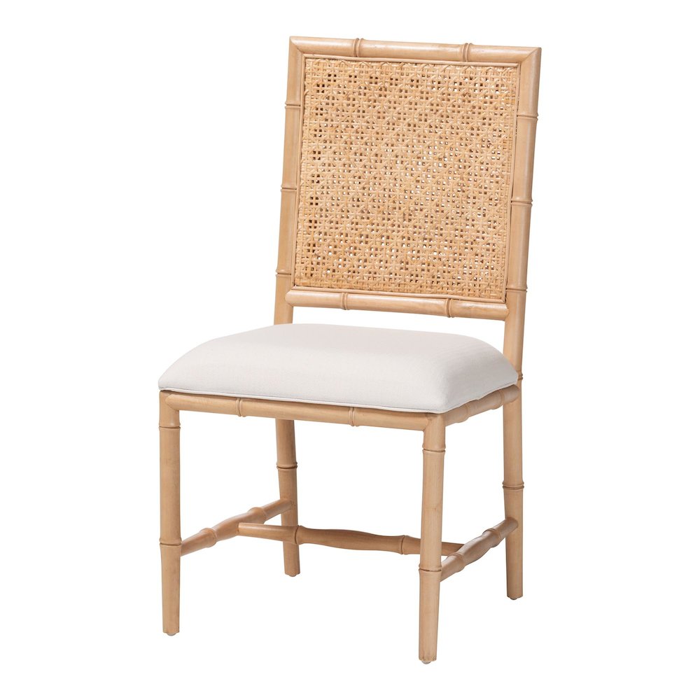 Sandy Wood & Rattan Dining Chair. Picture 1