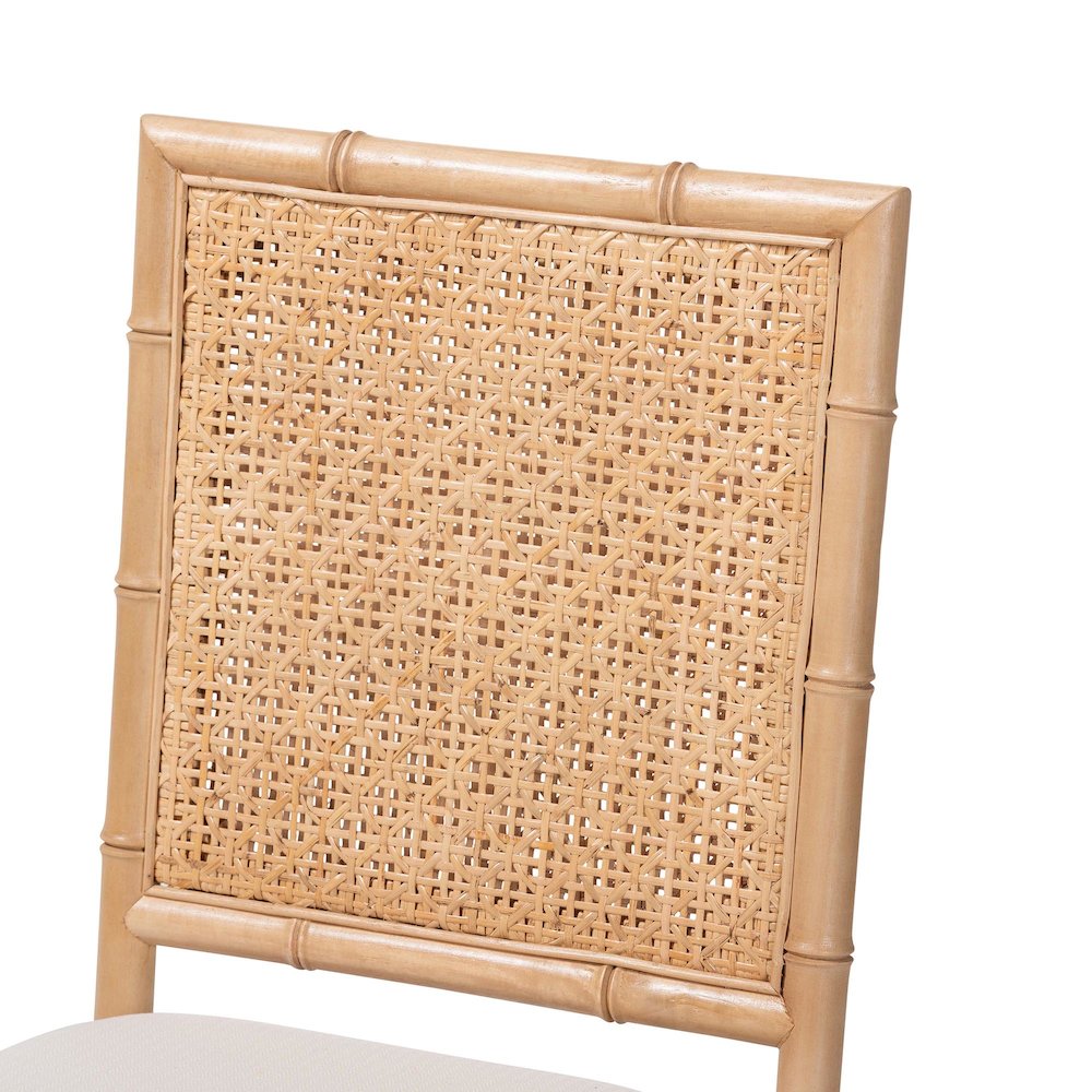 Sandy Wood & Rattan Dining Chair. Picture 6