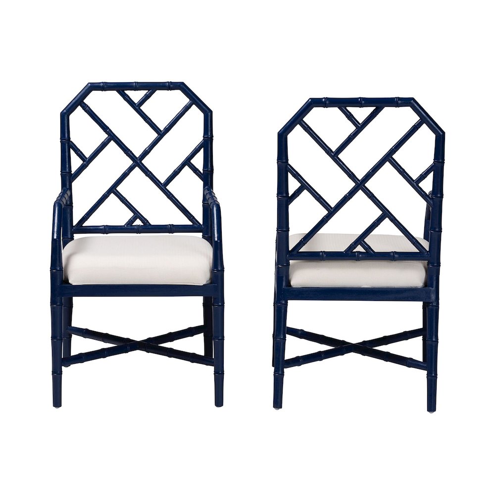Sergio Wood 2-Piece Dining Chair Set, Navy Blue. Picture 2