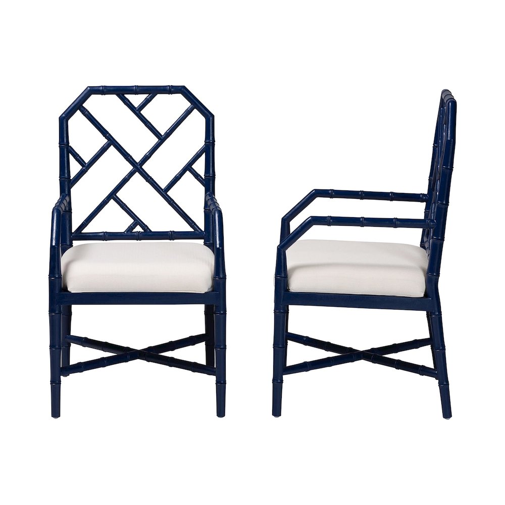 Sergio Wood 2-Piece Dining Chair Set, Navy Blue. Picture 4
