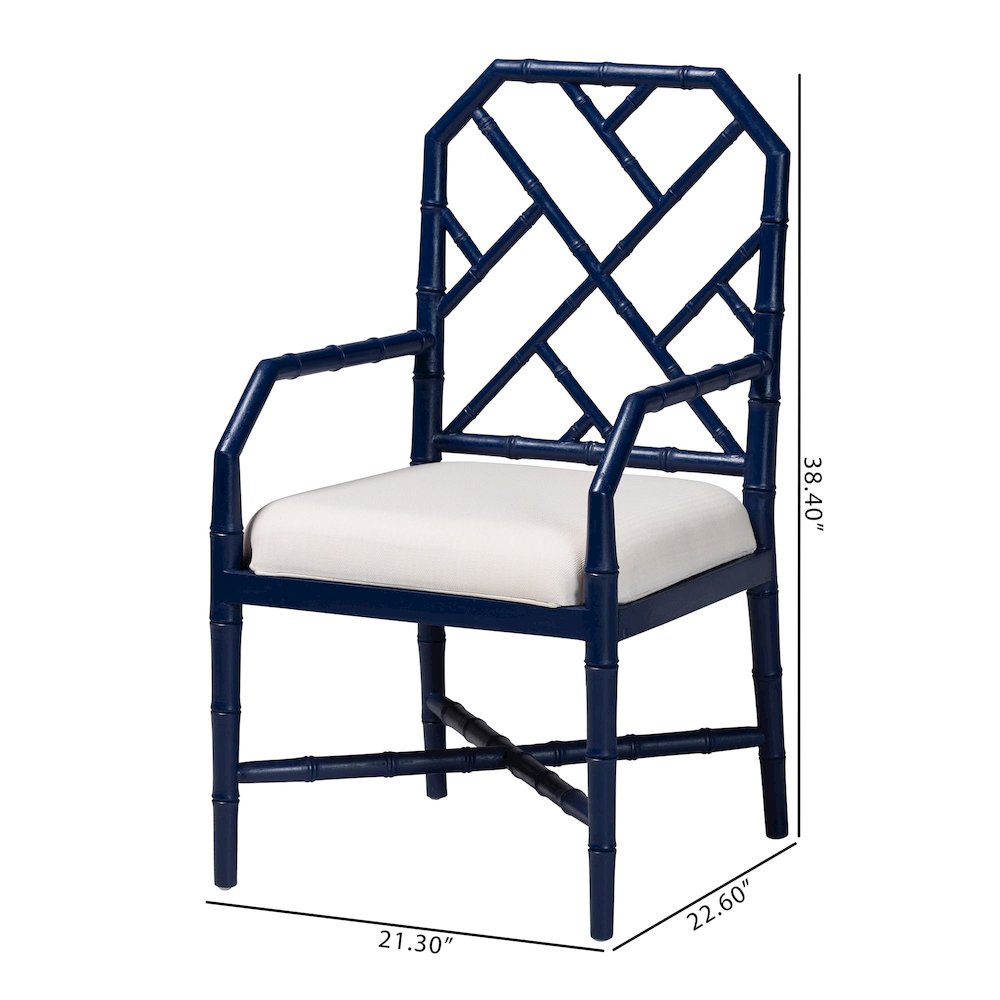 Sergio Wood 2-Piece Dining Chair Set, Navy Blue. Picture 9