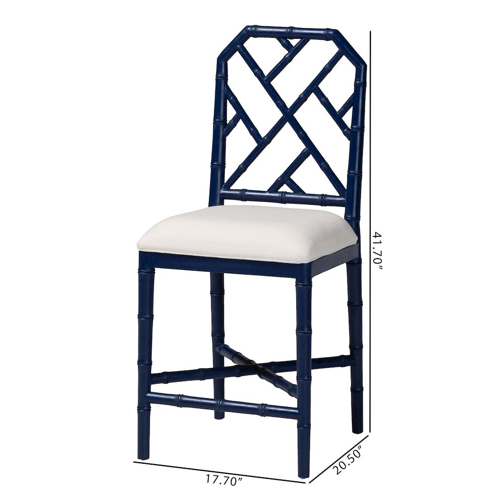 Sergio Wood Counter Stool, Navy Blue. Picture 10