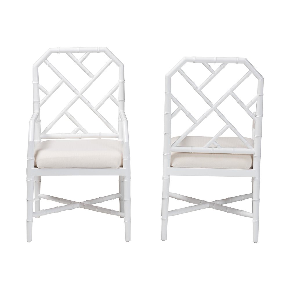 Sergio Wood 2-Piece Dining Chair Set, White. Picture 2