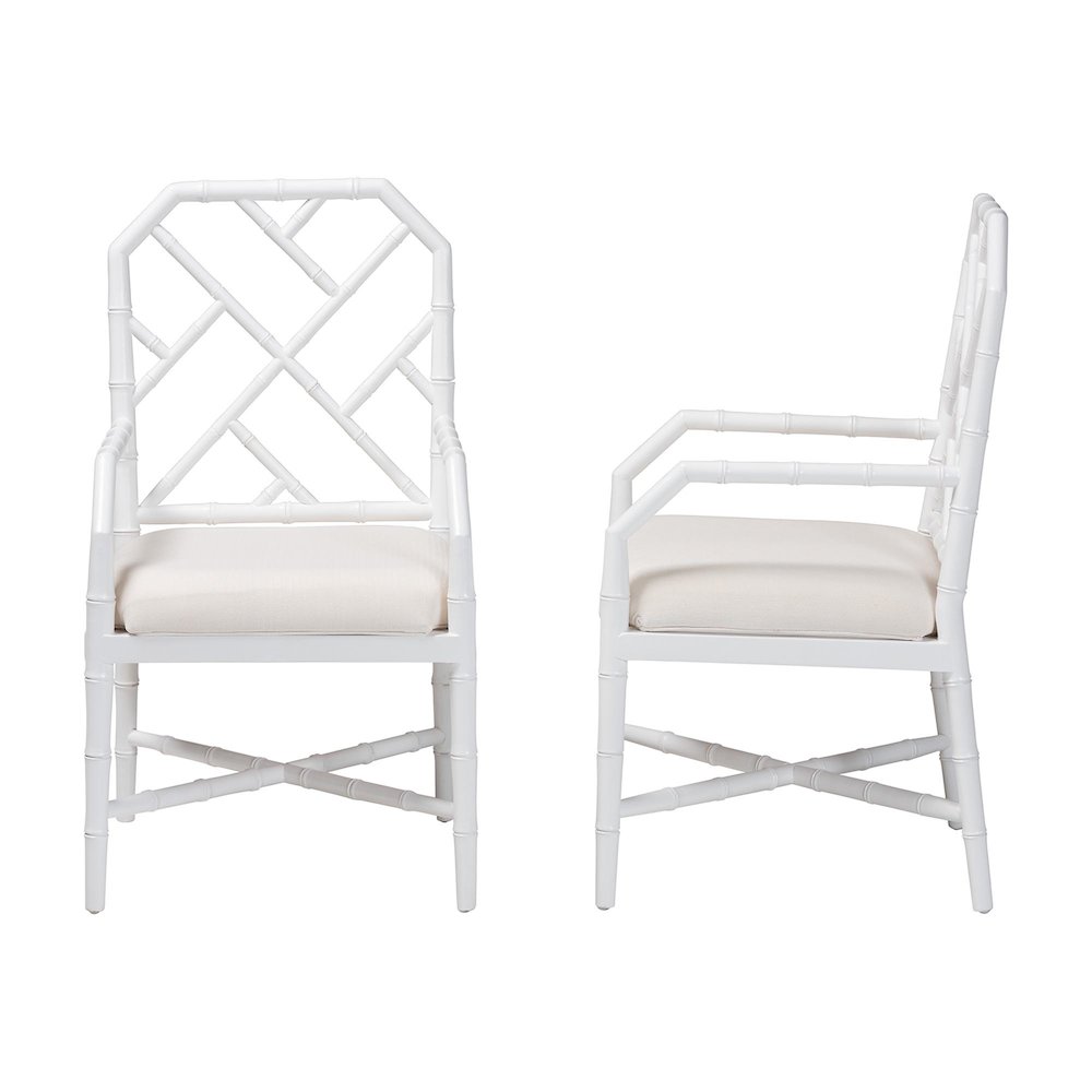 Sergio Wood 2-Piece Dining Chair Set, White. Picture 4