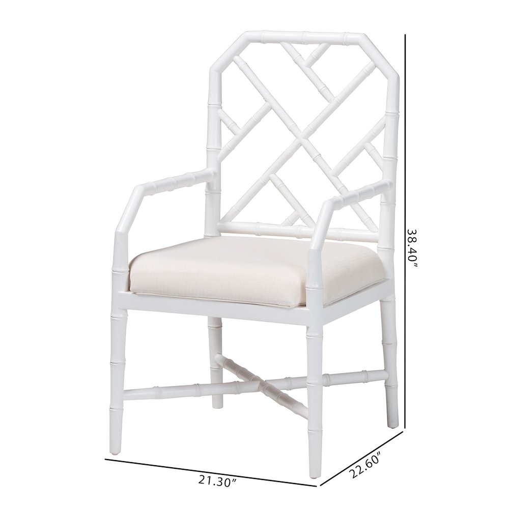 Sergio Wood 2-Piece Dining Chair Set, White. Picture 9