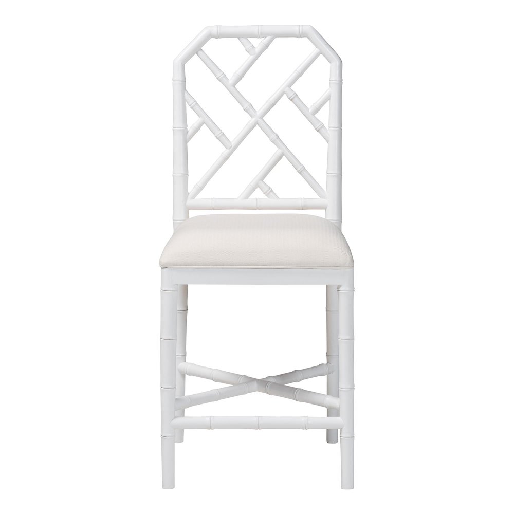 Sergio Wood Counter Stool, White. Picture 2
