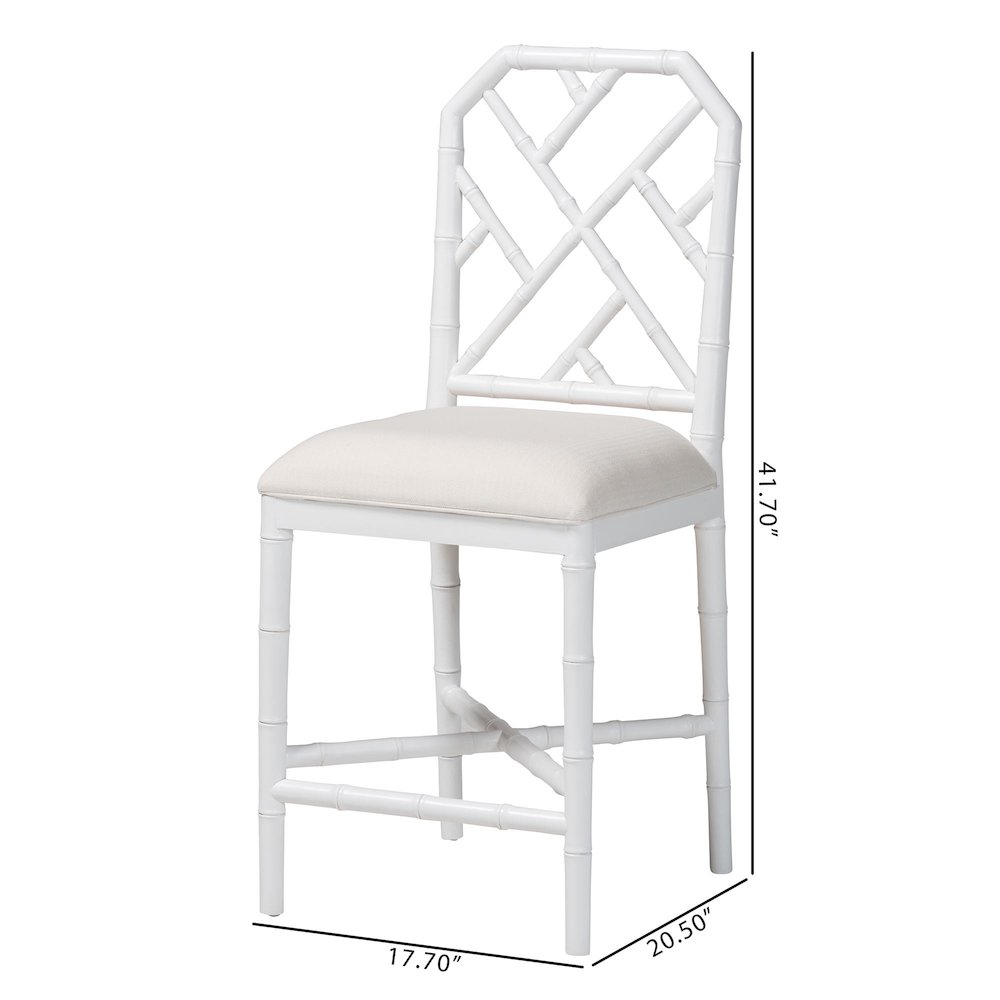 Sergio Wood Counter Stool, White. Picture 10