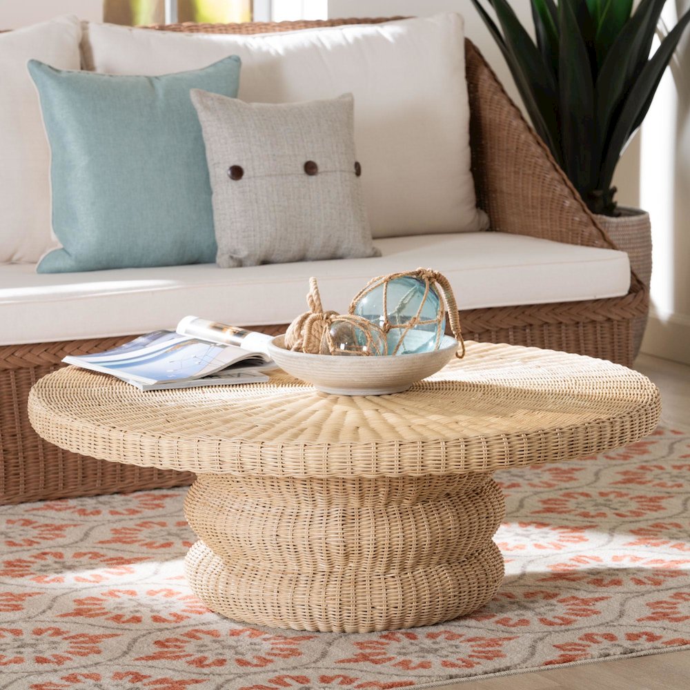 Silvia Natural Rattan Coffee Table. Picture 3