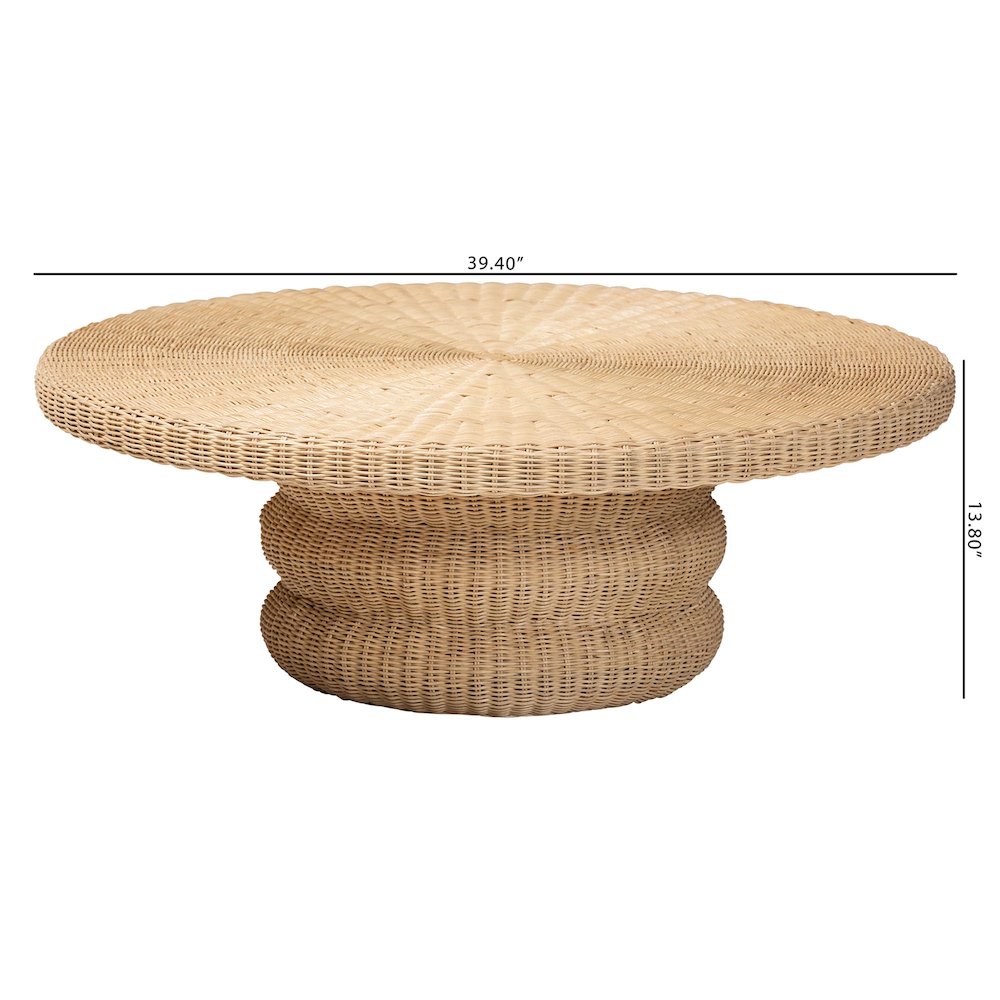 Silvia Natural Rattan Coffee Table. Picture 8