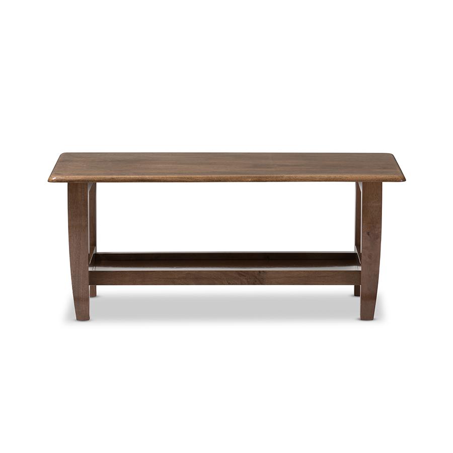 Walnut Finished Brown Wood Coffee Table "Walnut" Brown. Picture 1