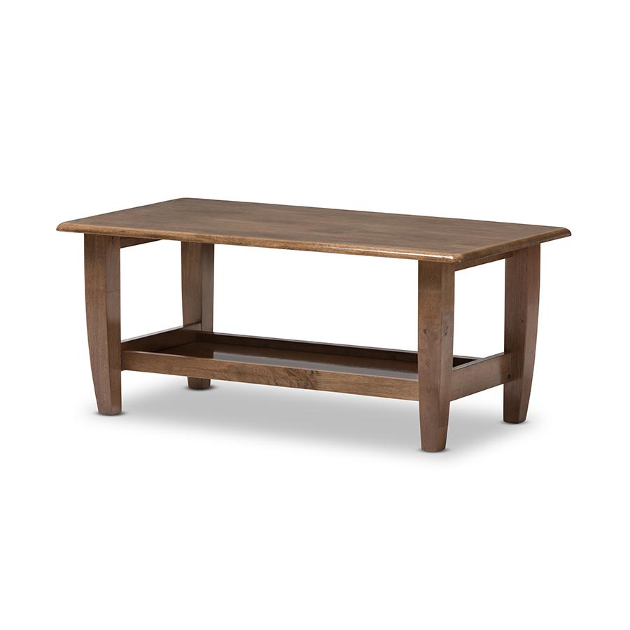 Walnut Finished Brown Wood Coffee Table "Walnut" Brown. Picture 2