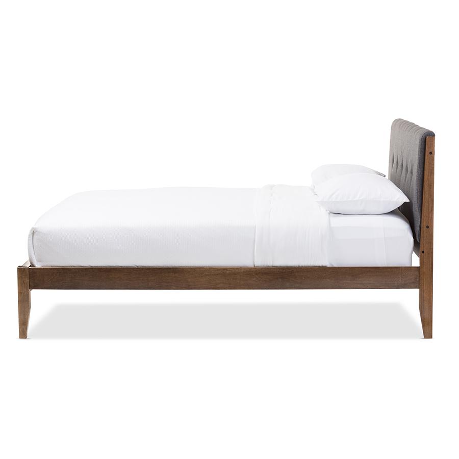 Grey King Size Platform Bed Grey/"Walnut" Brown. Picture 2