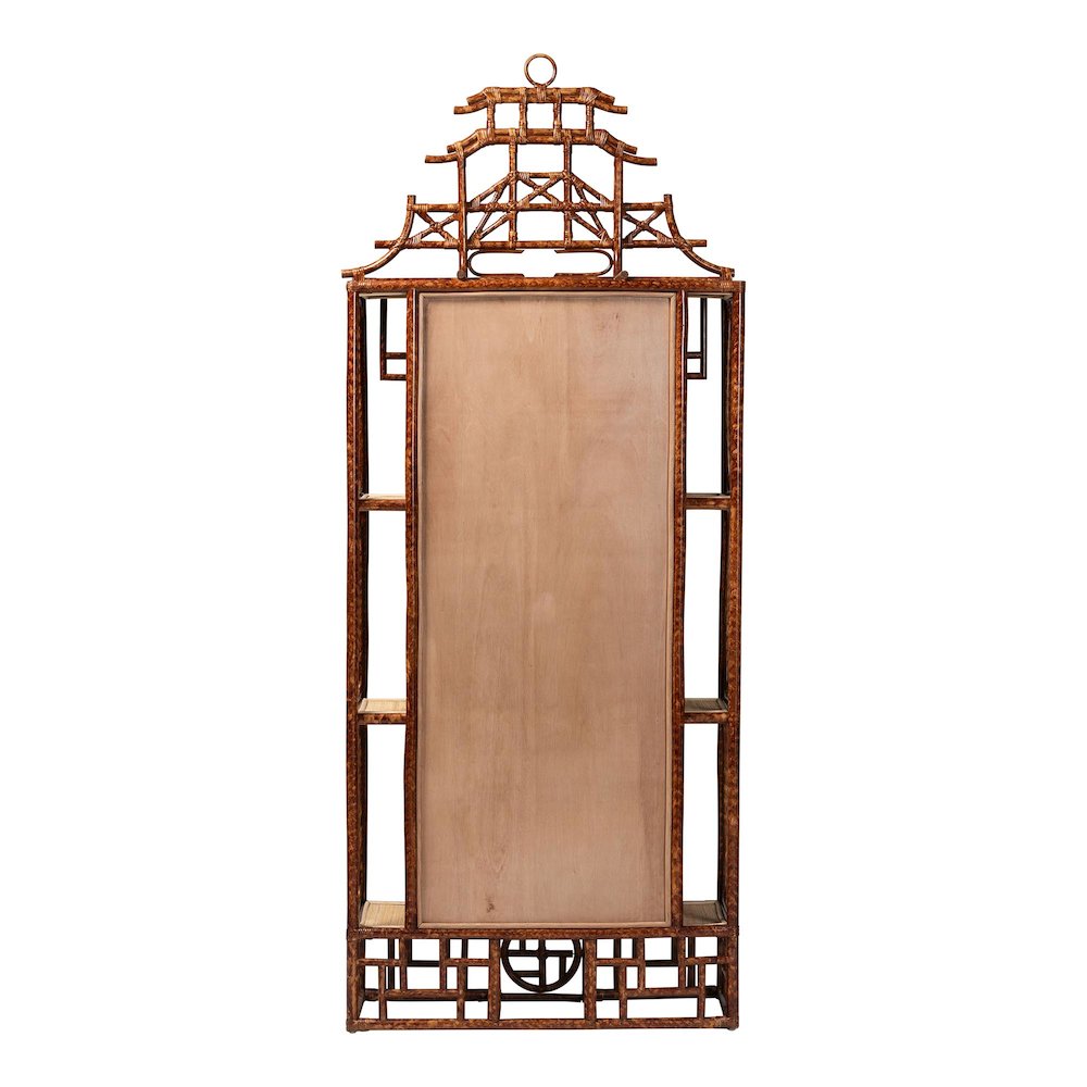 Tamiko Marbled Tortoise Rattan 3-Tier Accent Shelf. Picture 5