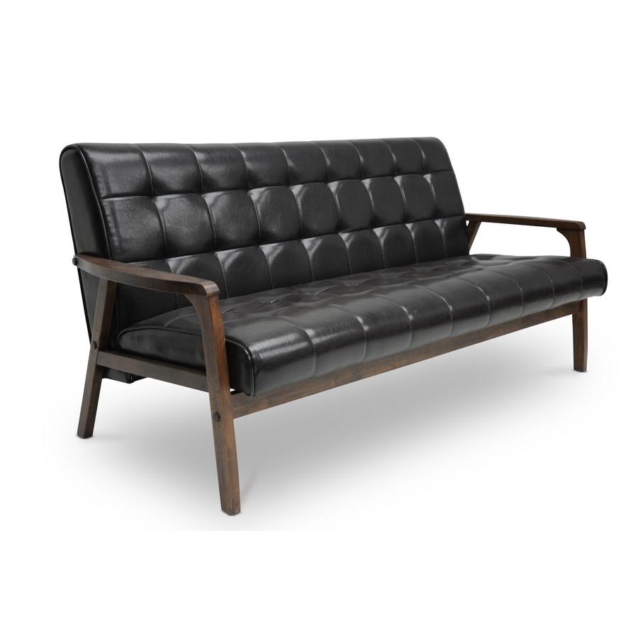 Baxton Studio Mid-Century Masterpieces Sofa-Brown. Picture 2