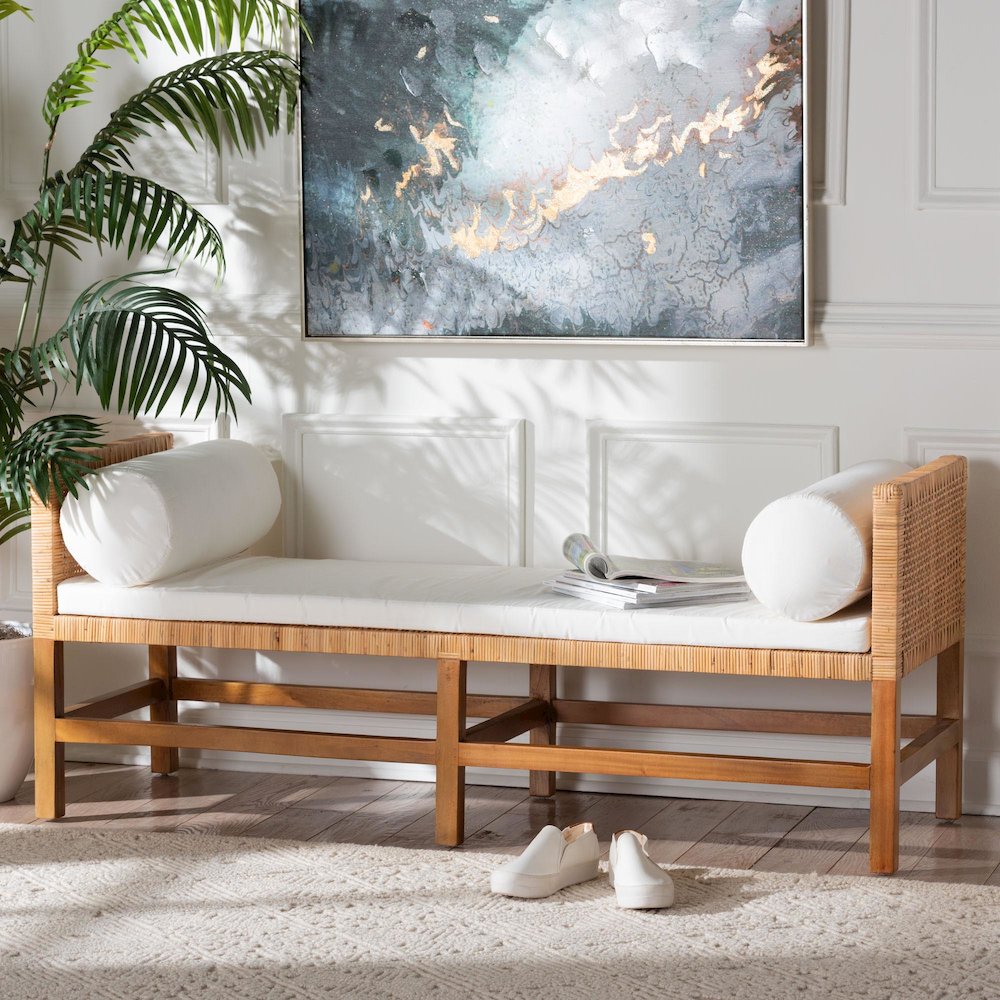 Vivan Natural Rattan Bench, Backless. Picture 3