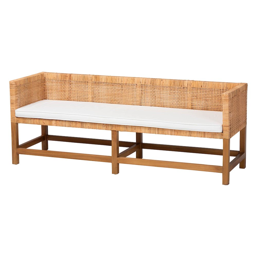 Vivan Natural Rattan Bench, Backrest. Picture 1
