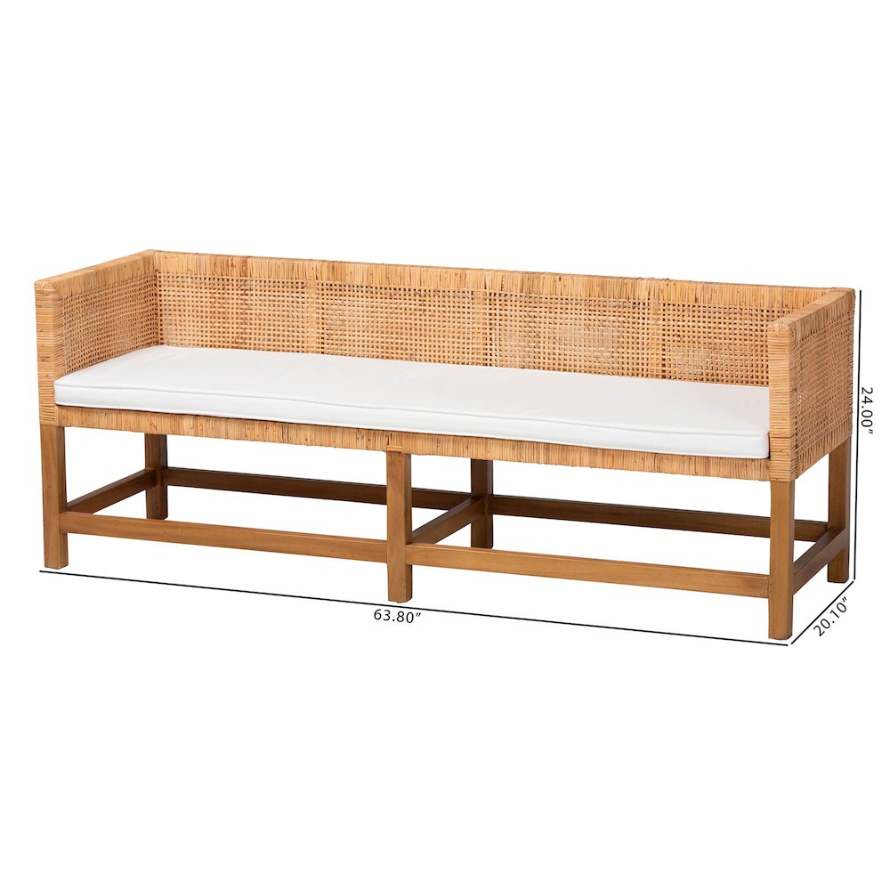 Vivan Natural Rattan Bench, Backrest. Picture 9