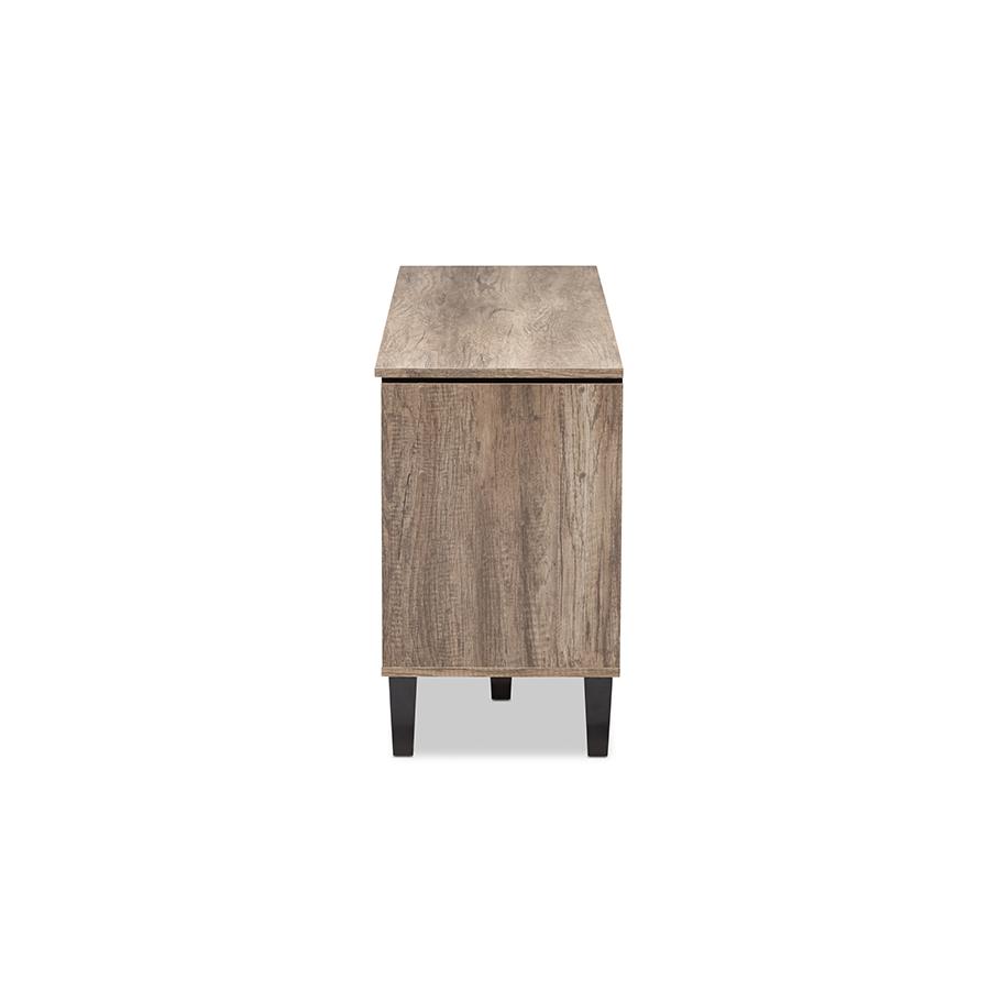 Baxton Studio Cardiff Modern and Contemporary Light Brown Wood 55-Inch TV Stand. Picture 4
