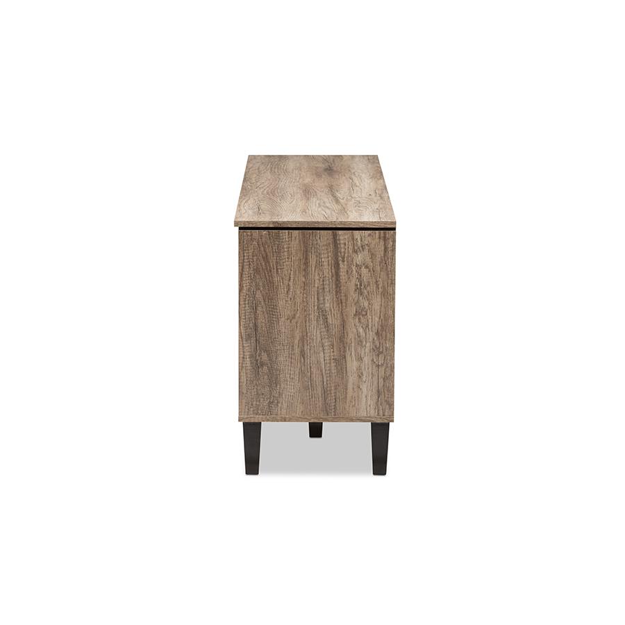 Baxton Studio Beacon Modern and Contemporary Light Brown Wood 55-Inch TV Stand. Picture 4
