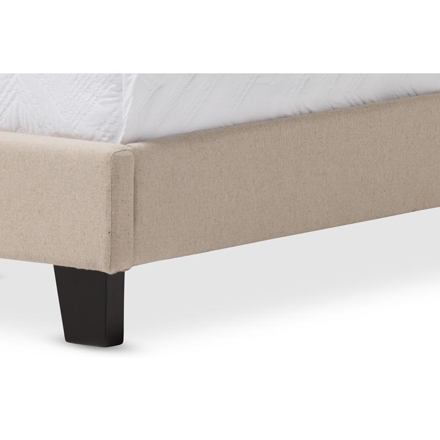 Paris Modern and Contemporary Beige Linen Upholstered Twin Size Tufting Bed. Picture 4