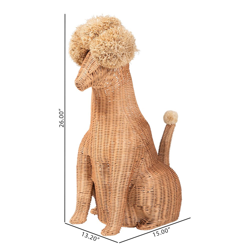 Persis Natural Rattan Poodle Umbrella Holder. Picture 8