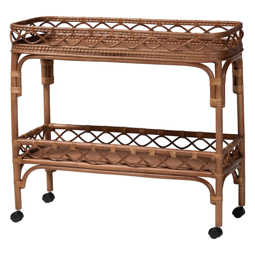 Fumiyo Natural Rattan Kitchen Cart. Picture 1