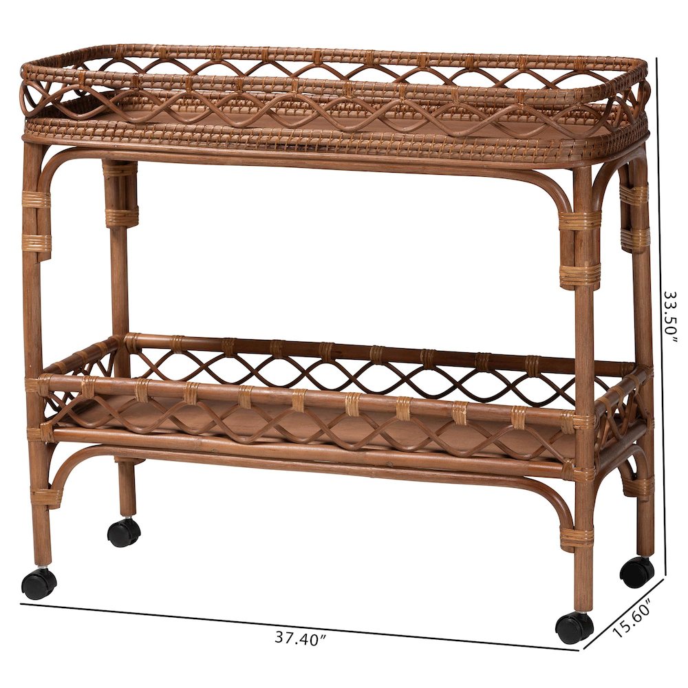 Fumiyo Natural Rattan Kitchen Cart. Picture 9