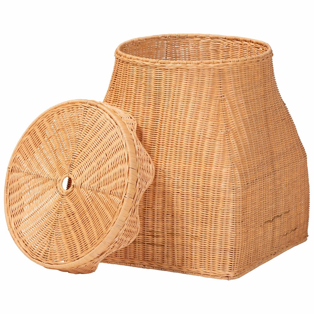 Ada Natural Rattan Laundry Hamper - Handwoven Wicker Storage Basket for Laundry. Picture 3