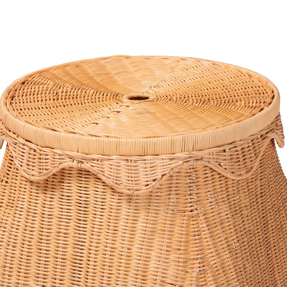 Ada Natural Rattan Laundry Hamper - Handwoven Wicker Storage Basket for Laundry. Picture 4