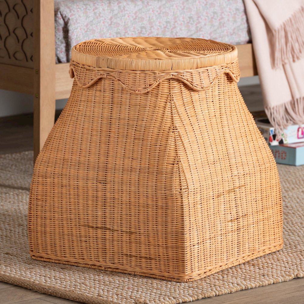 Ada Natural Rattan Laundry Hamper - Handwoven Wicker Storage Basket for Laundry. Picture 6