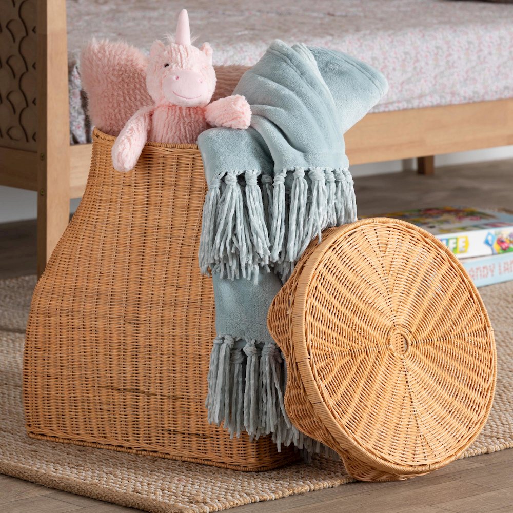 Ada Natural Rattan Laundry Hamper - Handwoven Wicker Storage Basket for Laundry. Picture 7