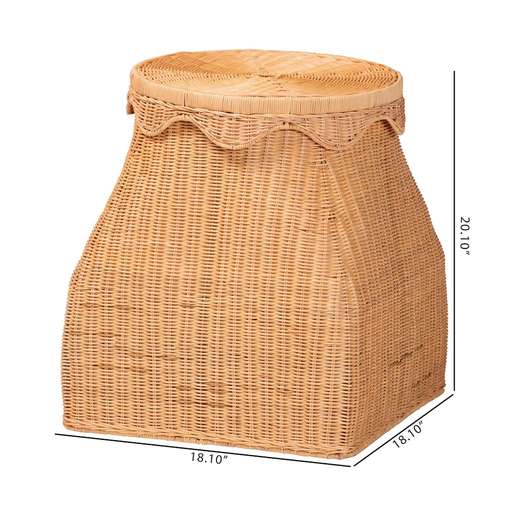 Ada Natural Rattan Laundry Hamper - Handwoven Wicker Storage Basket for Laundry. Picture 8