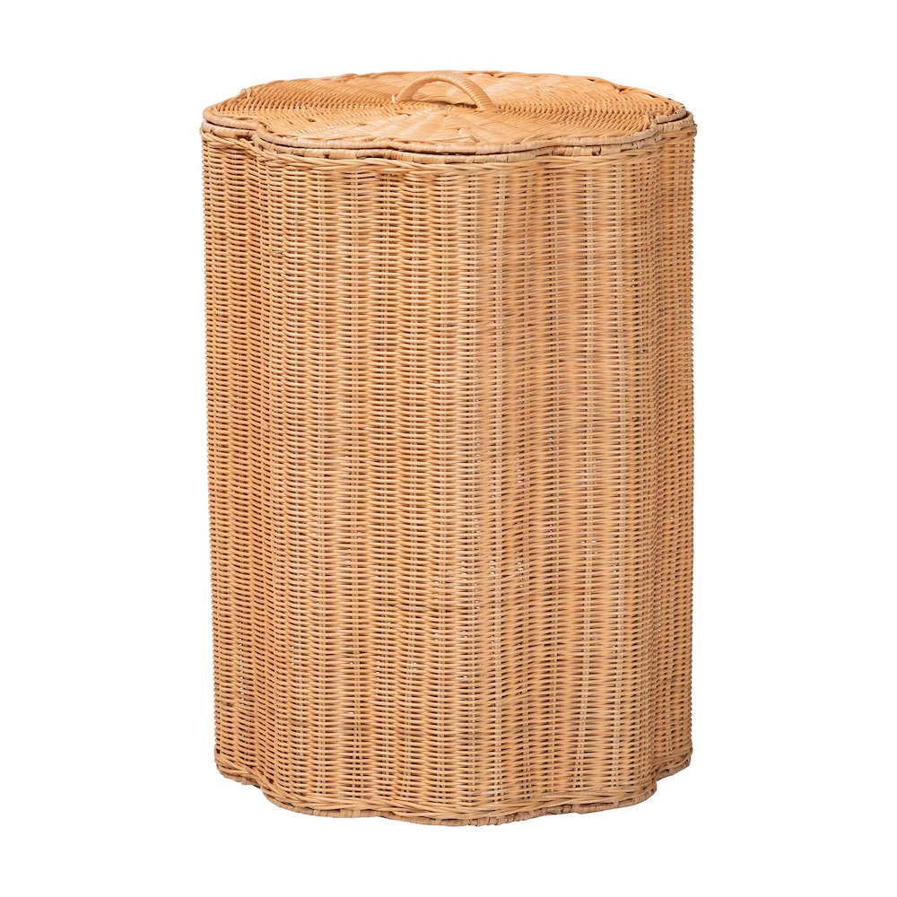 Danilo Natural Rattan Laundry Hamper - Handwoven Wicker Storage Basket for. Picture 1